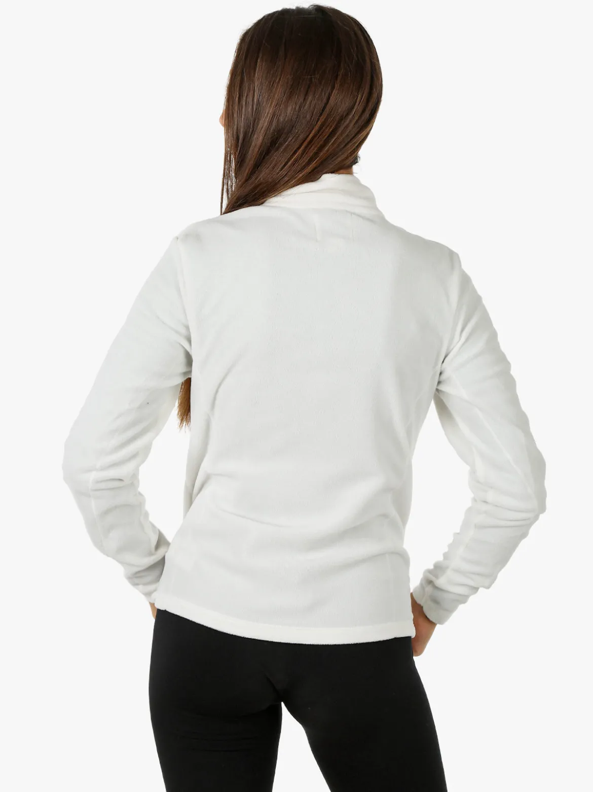Athl Dpt Felpa donna full zip in micropile - bianco