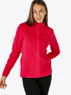 Athl Dpt Felpa donna full zip in micropile - fragola