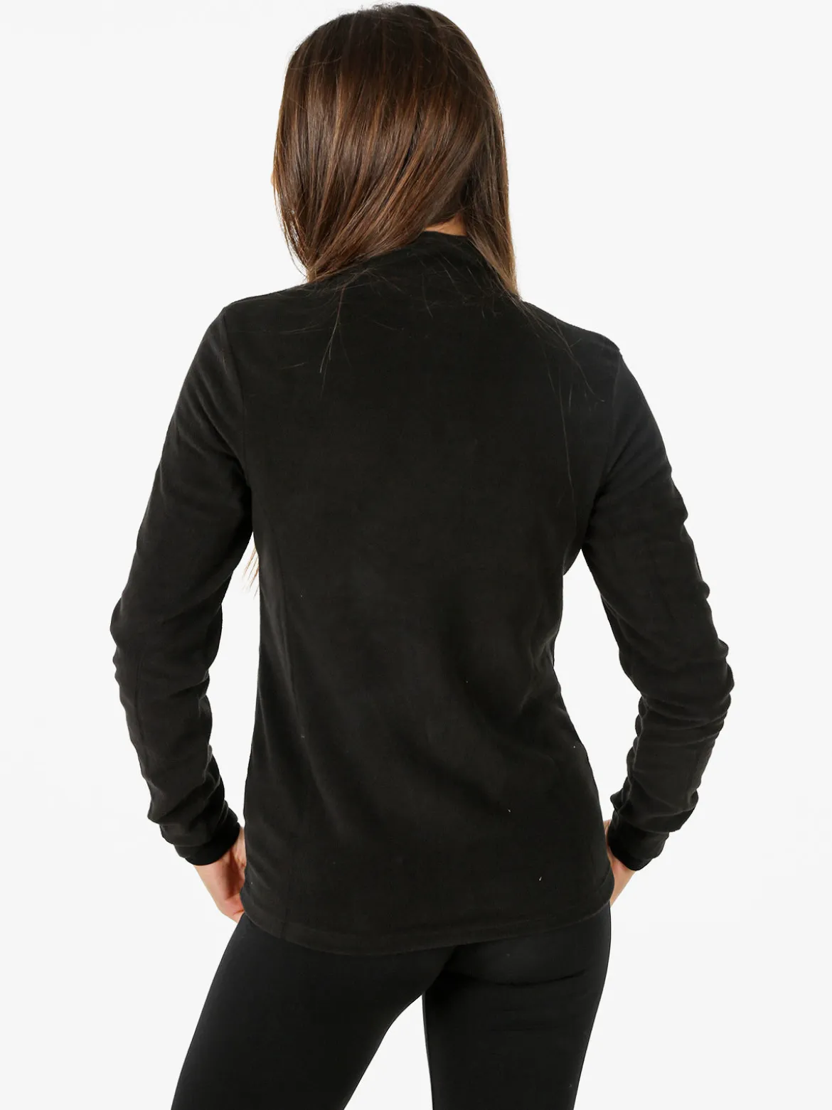 Athl Dpt Felpa donna full zip in micropile - nero