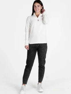 Athl Dpt Felpa donna in micropile mezza zip