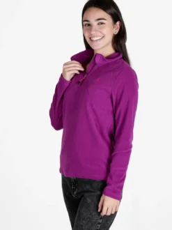 Athl Dpt Felpa donna in micropile mezza zip