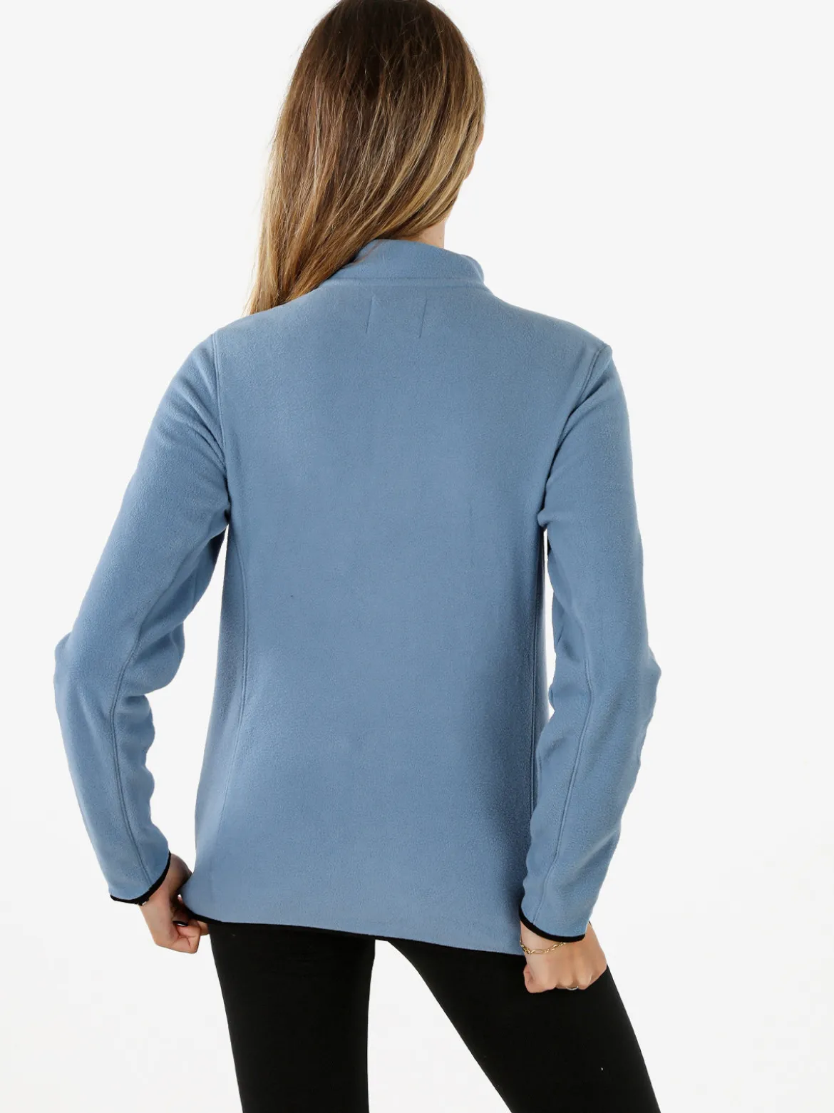 Athl Dpt Felpa donna mezza zip in micropile - azzurro