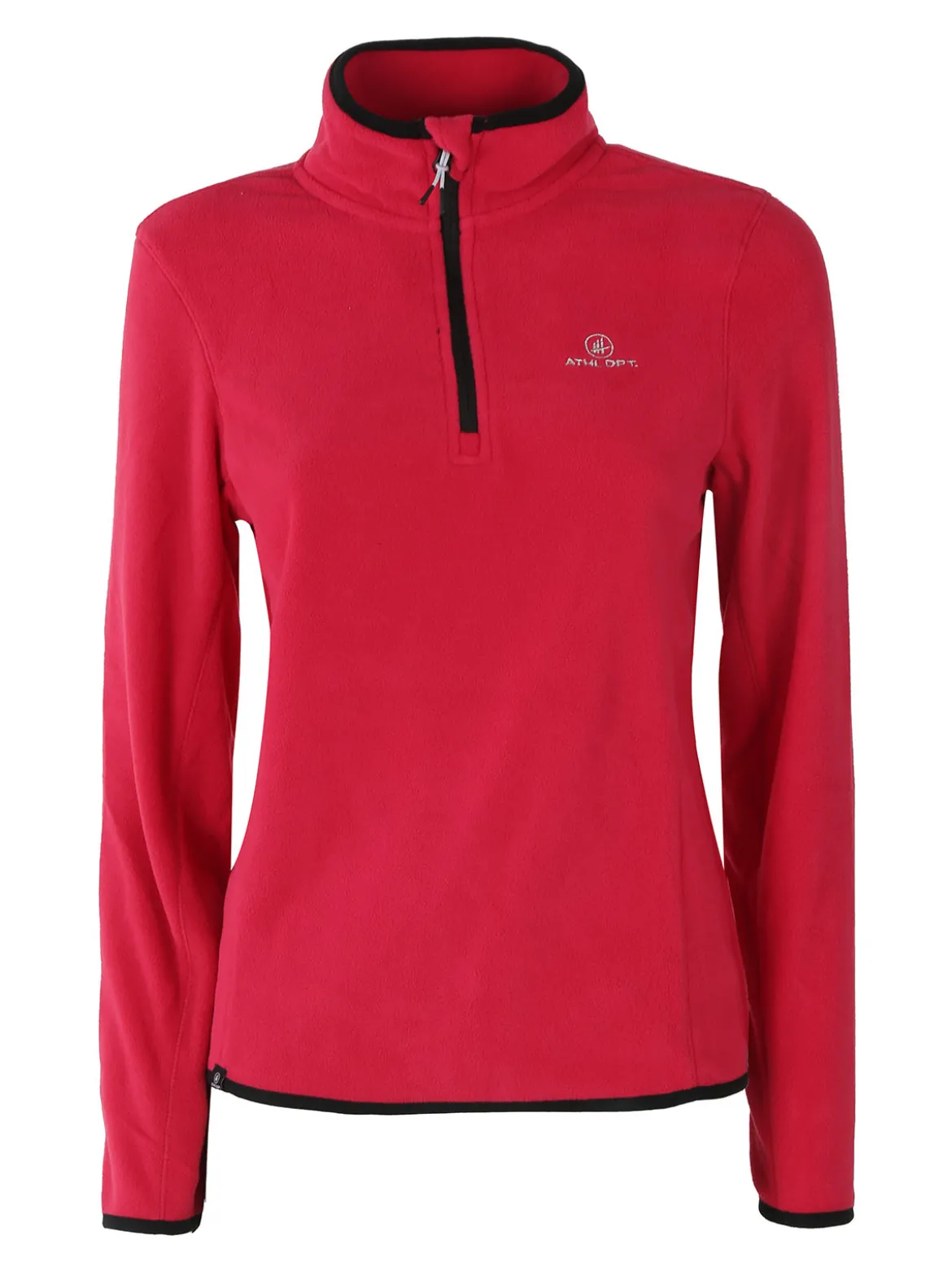 Athl Dpt Felpa donna mezza zip in micropile - fragola