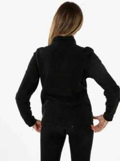 Athl Dpt Felpa donna mezza zip in micropile - nero