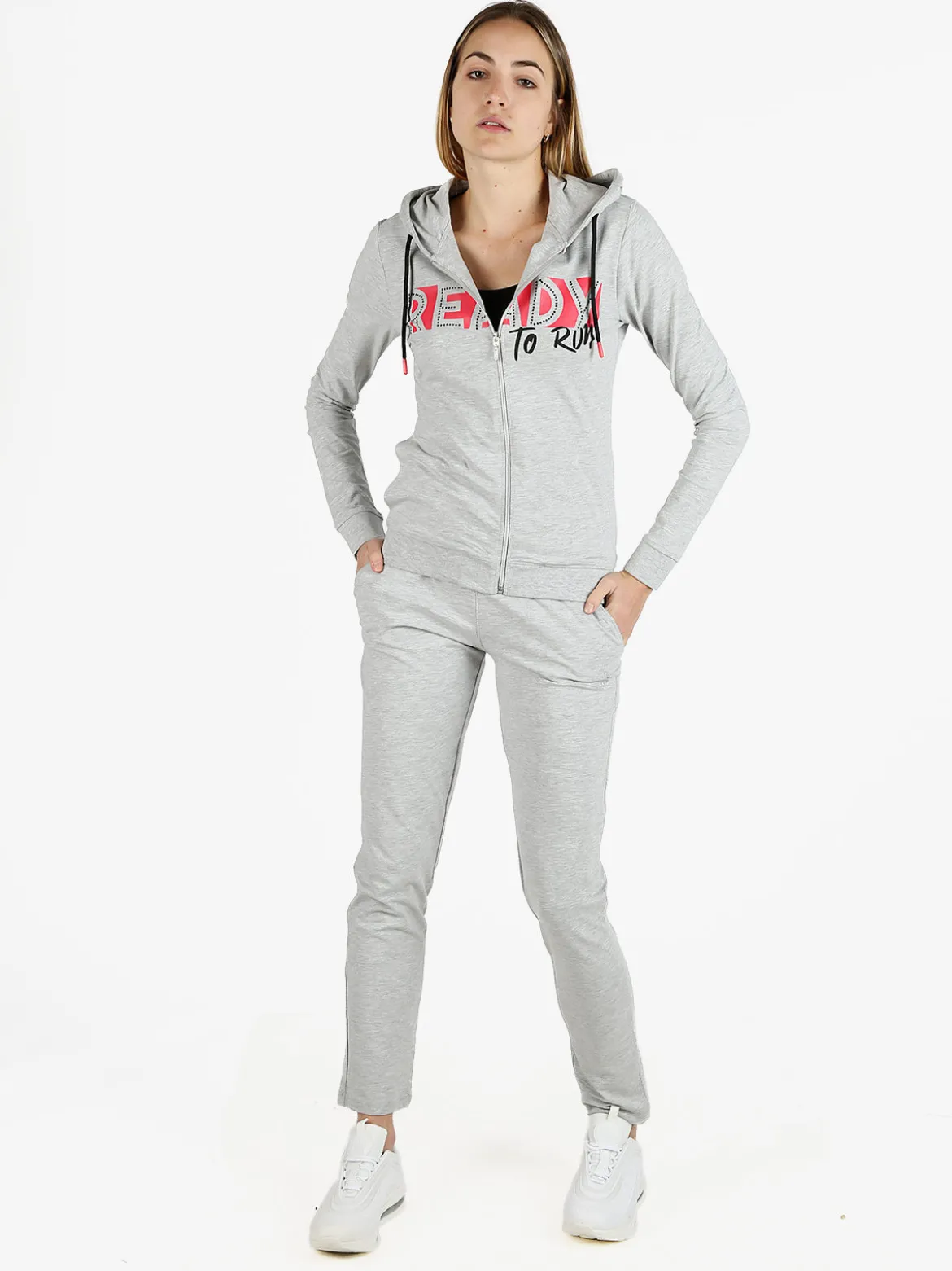 Athl Dpt Felpa sportiva da donna con cappuccio e zip
