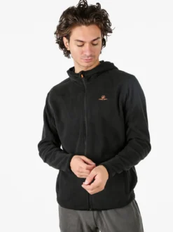 Athl Dpt Felpa uomo con cappuccio e zip in micropile - nero