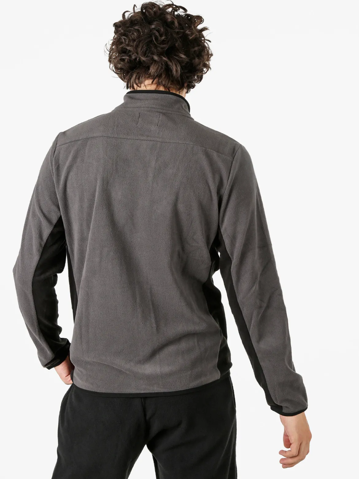 Athl Dpt Felpa uomo full zip in micropile con bordi a contrasto - antracite