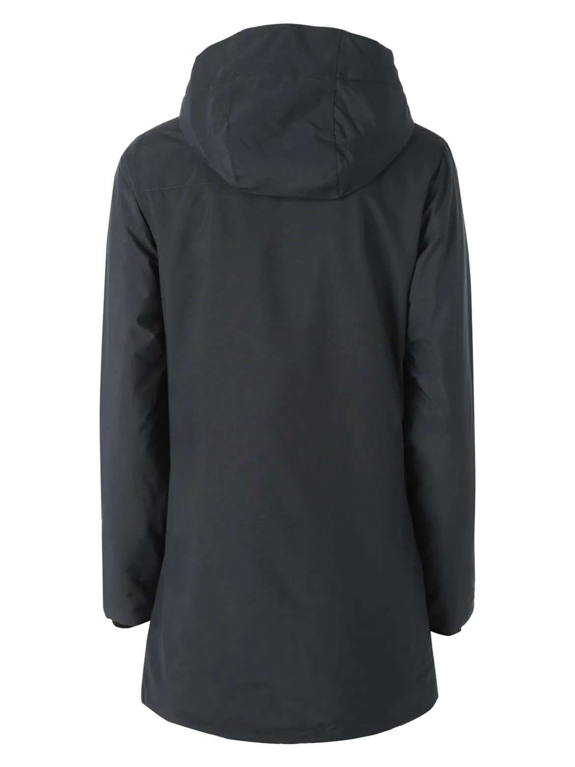 Athl Dpt Giubbotto lungo da donna impermeabile con cappuccio e zip - blu scuro