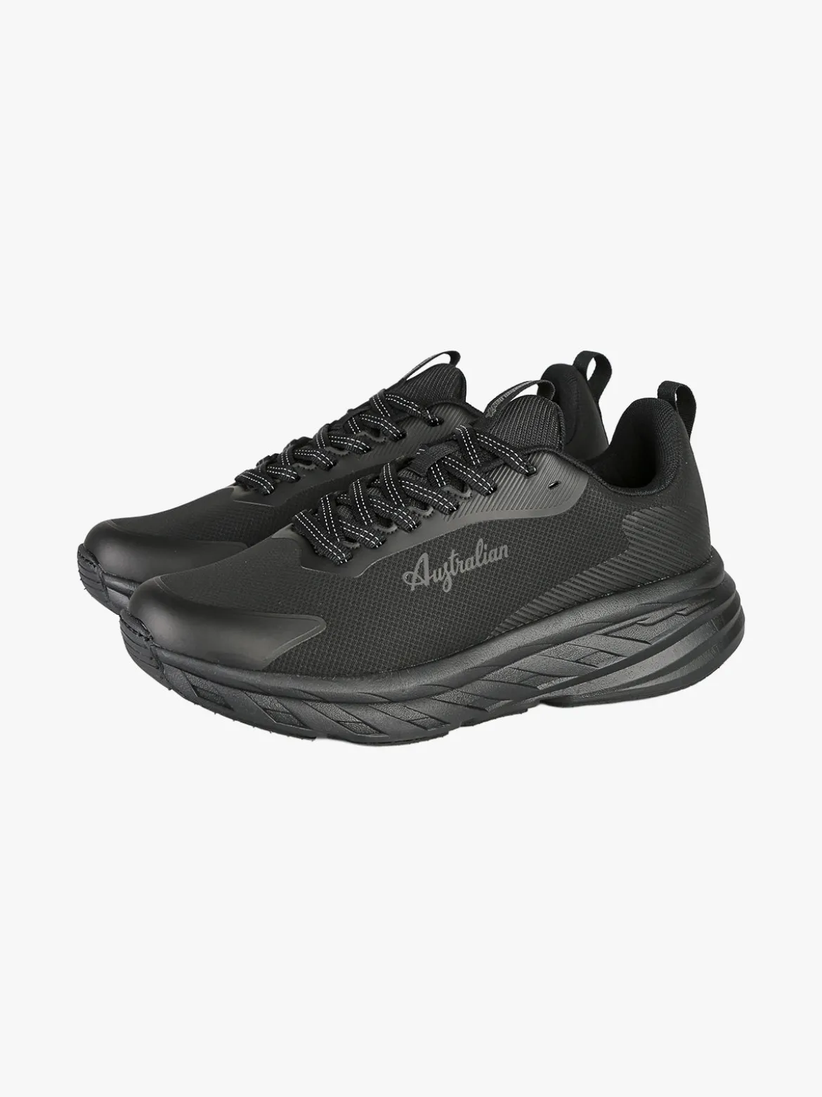 Australian ALPHA Sneakers uomo sportive con suola alta - nero