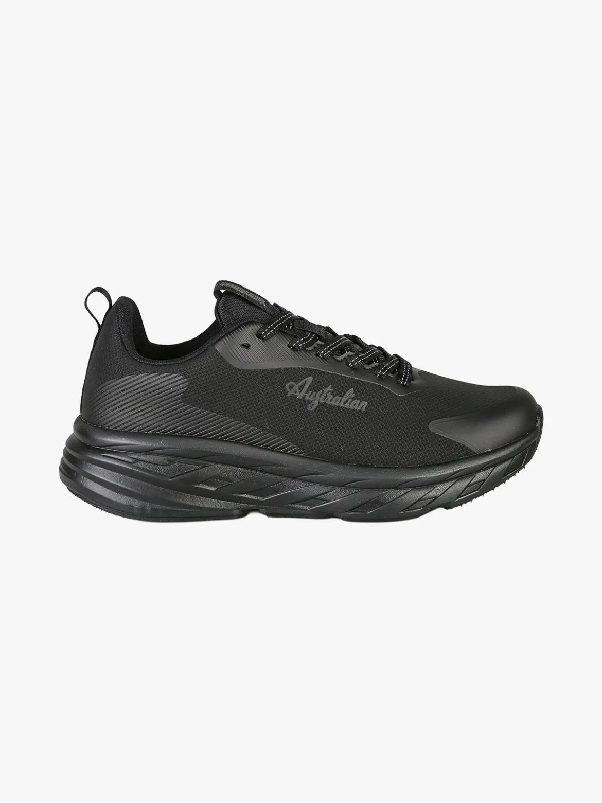 Australian ALPHA Sneakers uomo sportive con suola alta - nero