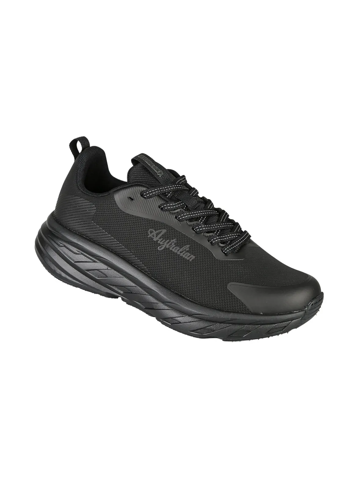 Australian ALPHA Sneakers uomo sportive con suola alta - nero