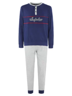 Australian Pigiama da uomo in cotone interlock bicolore