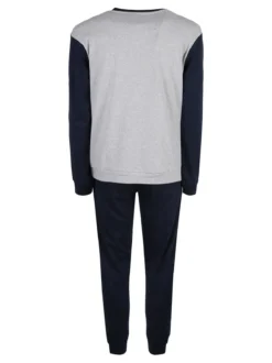 Australian Pigiama lungo da uomo in misto cotone interlock - grigio