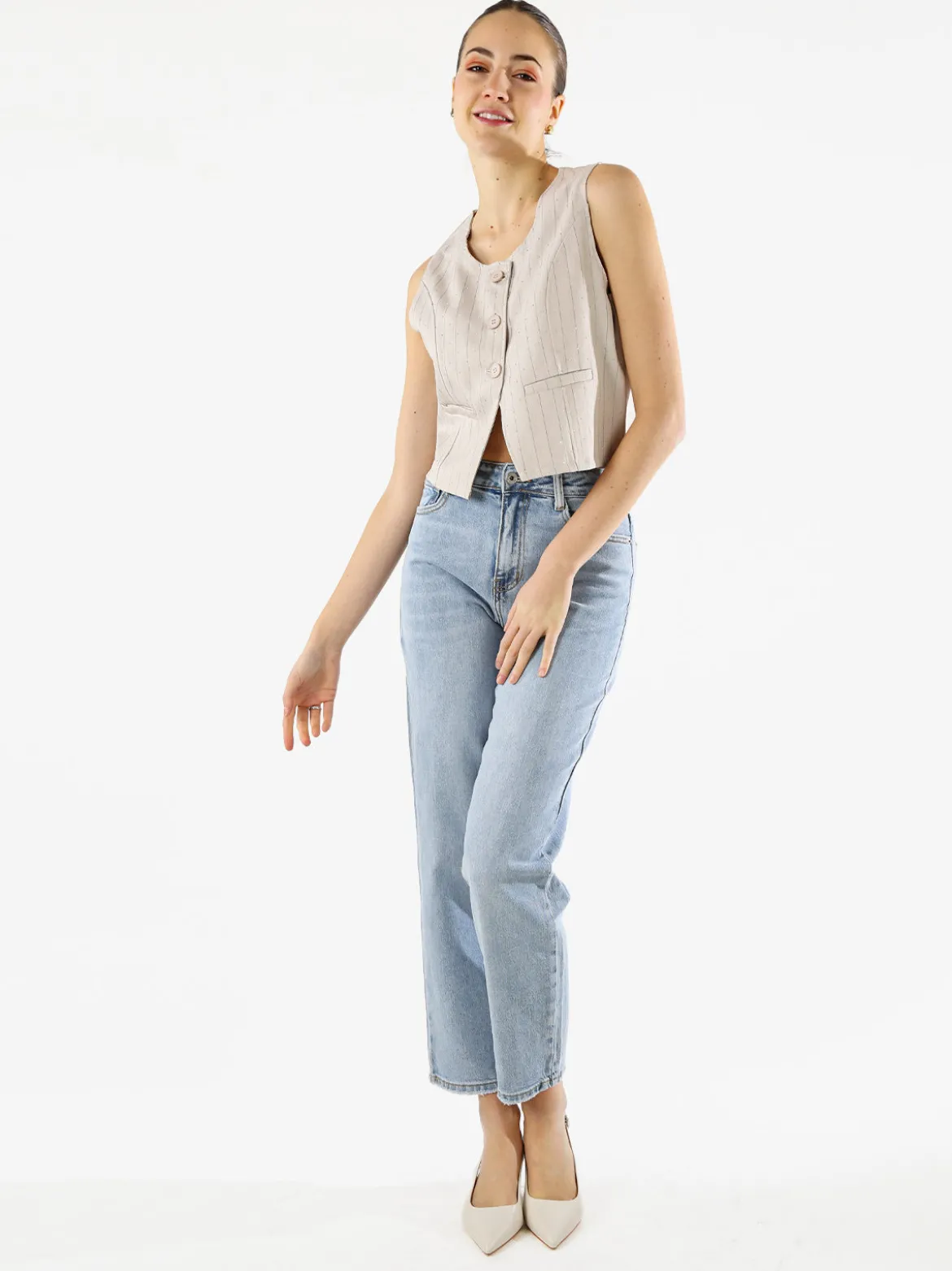 Ayaaa Jeans donna mom fit a vita alta - jeans