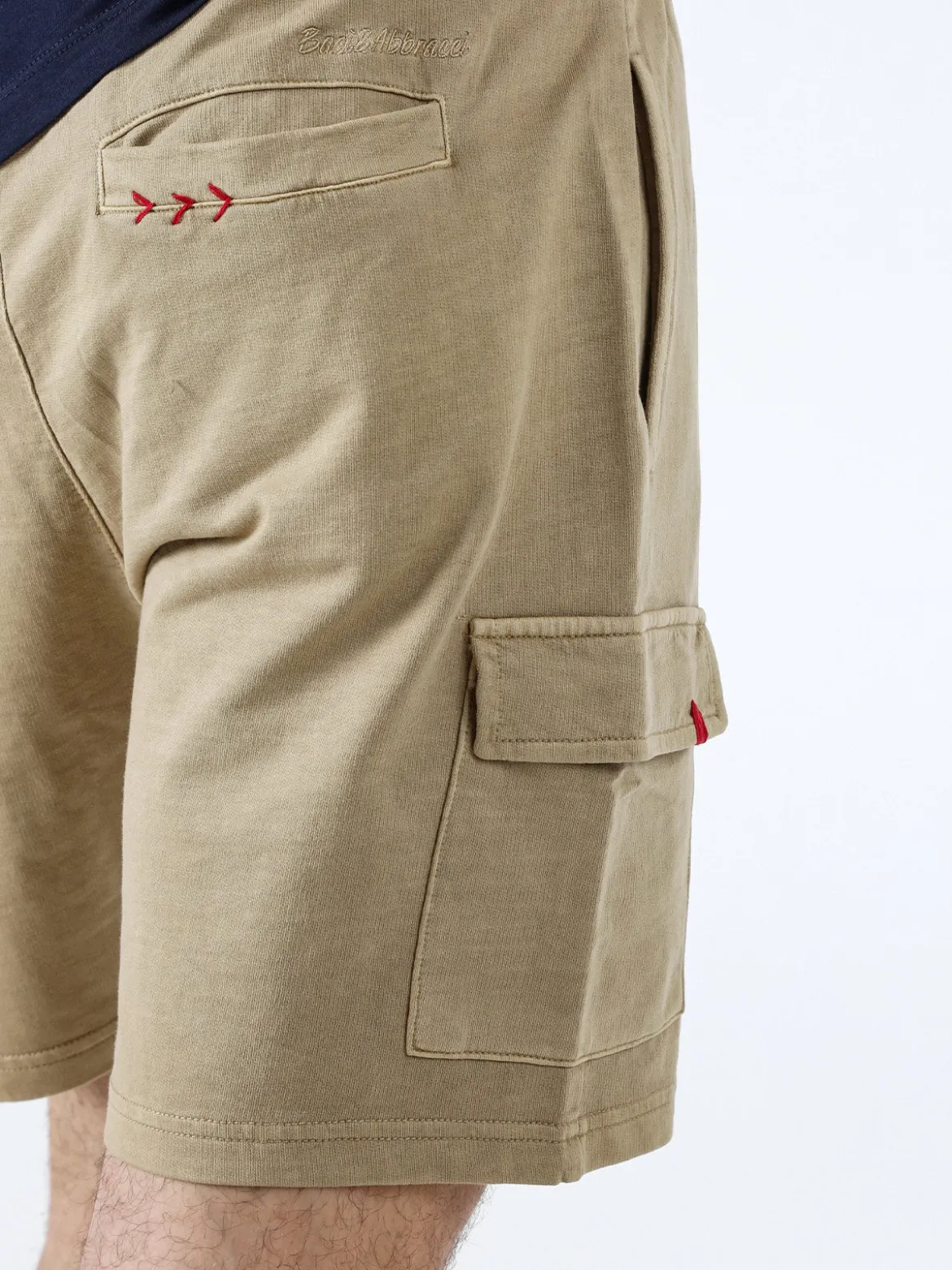 Baci & Abbracci Bermuda da uomo in cotone con tasconi - khaki