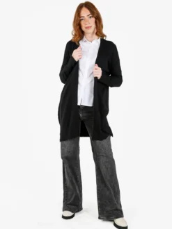 Baci & Abbracci Cardigan donna aperto in maglia - nero