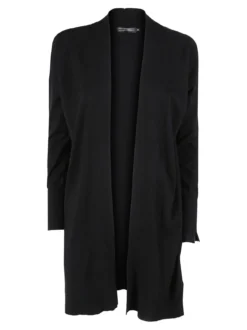 Baci & Abbracci Cardigan donna aperto in maglia - nero