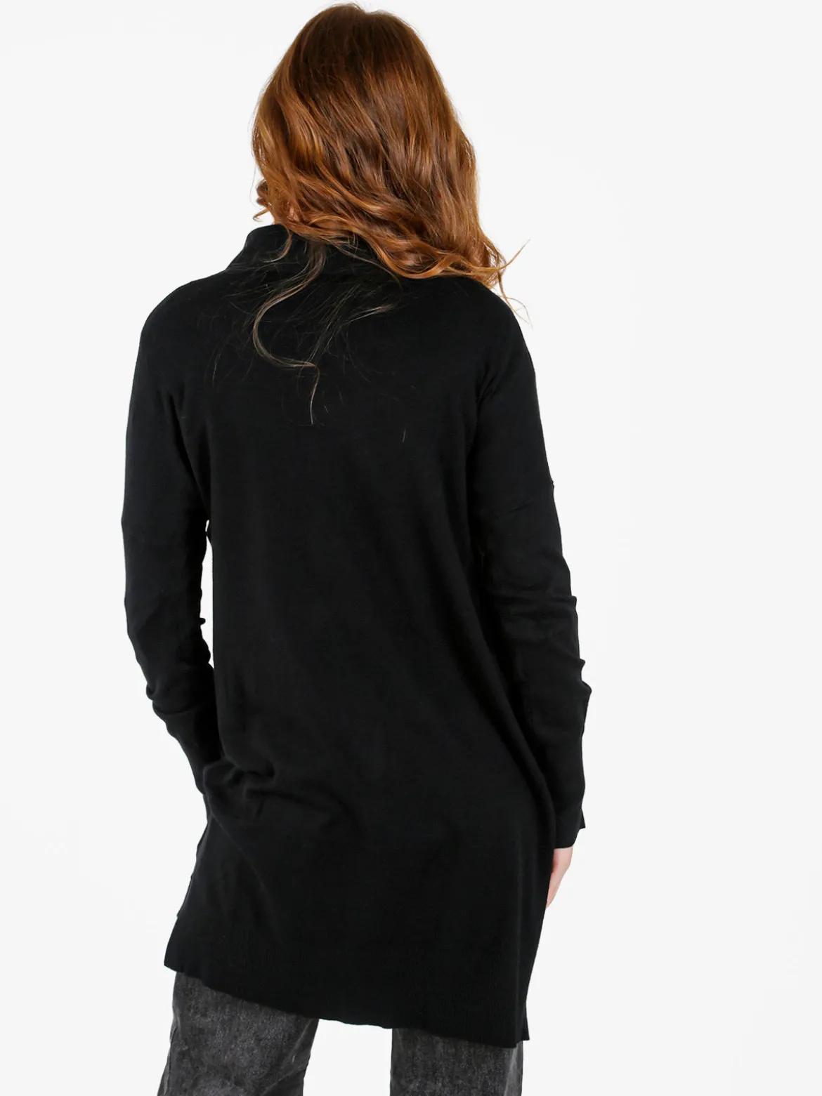 Baci & Abbracci Cardigan donna aperto in maglia - nero