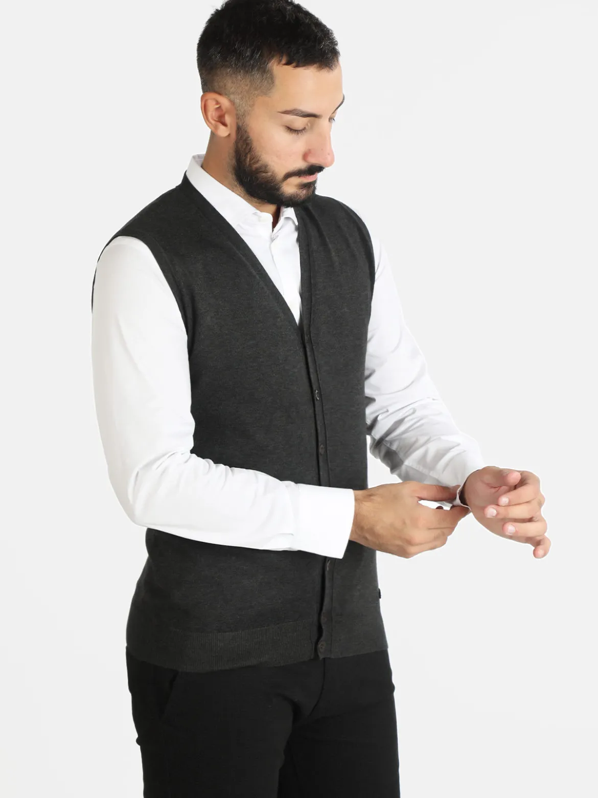 Baci & Abbracci Gilet uomo smanicato con bottoni