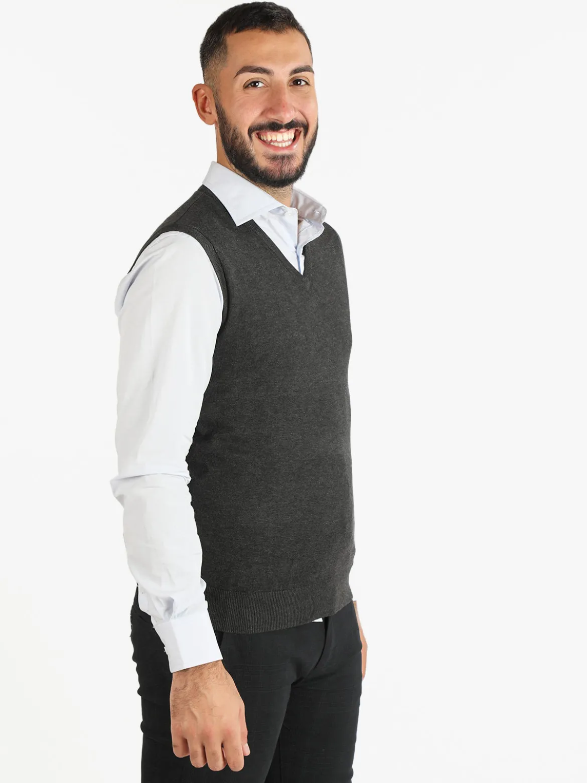Baci & Abbracci Gilet uomo smanicato in maglia