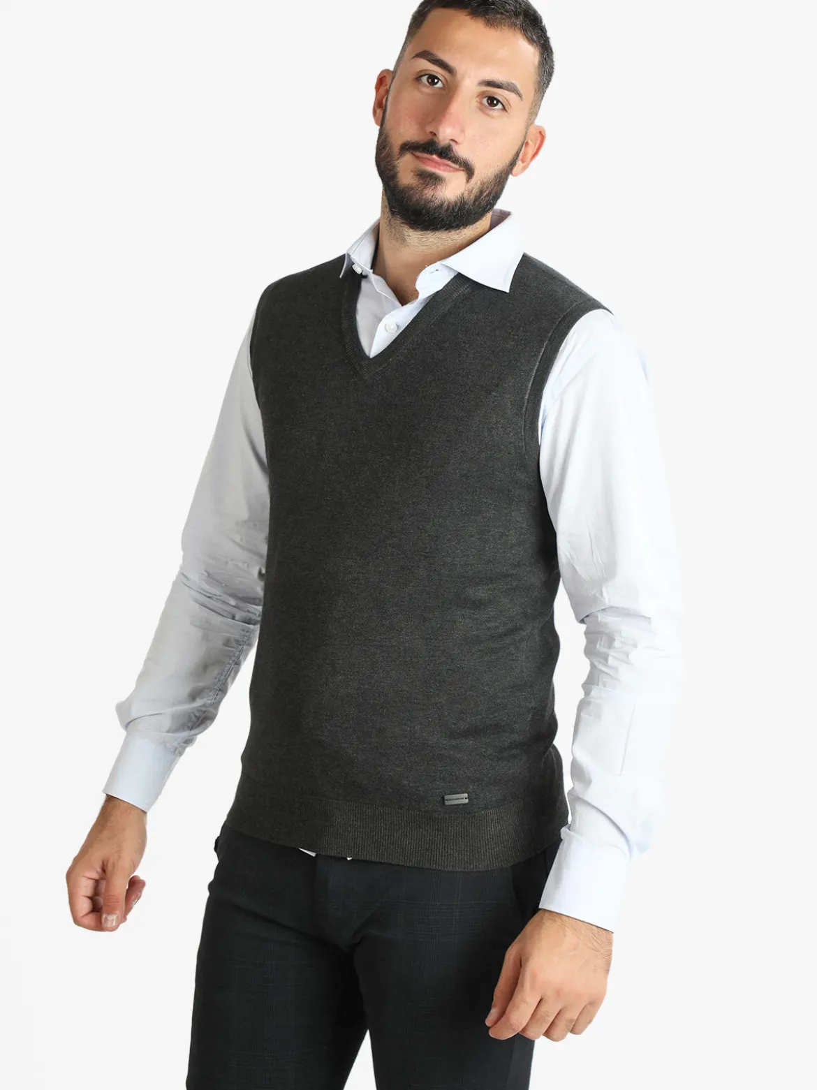 Baci & Abbracci Gilet uomo smanicato in maglia