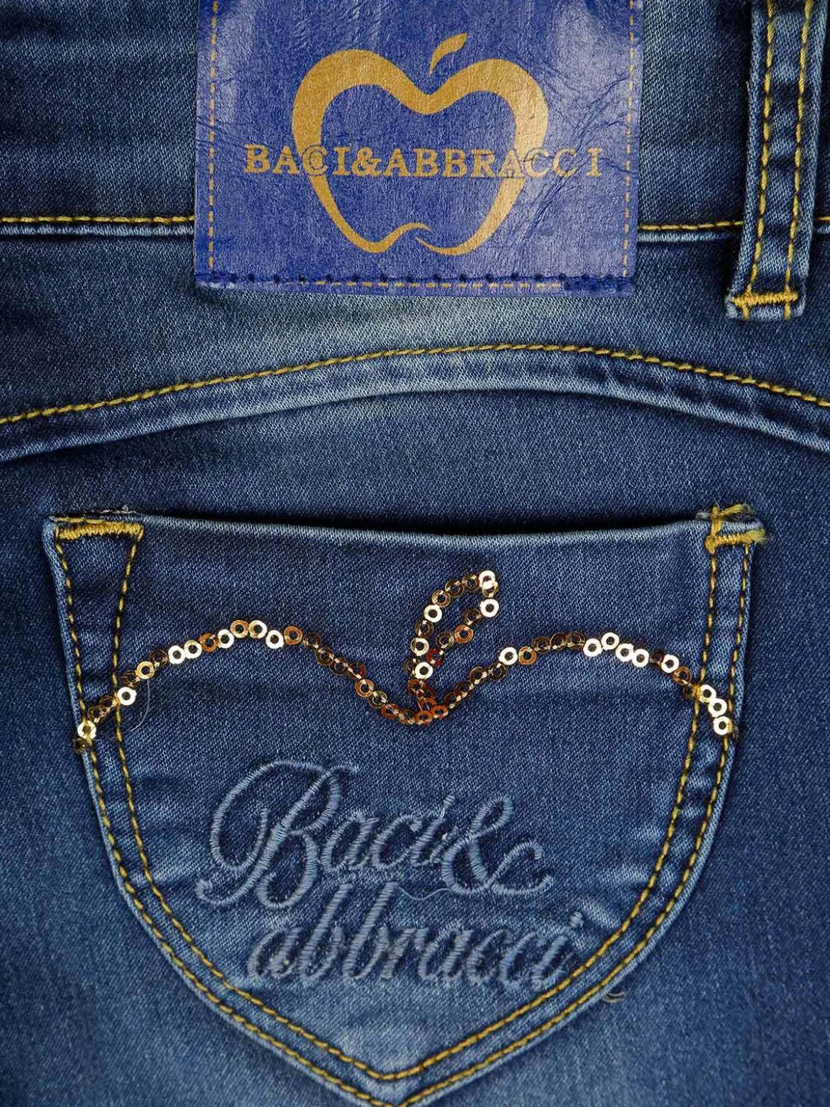 Baci & Abbracci Jeans con paillettes bambina