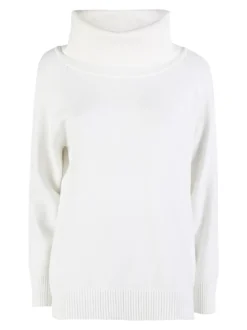 Baci & Abbracci Maglia dolcevita donna in tinta unita - bianco