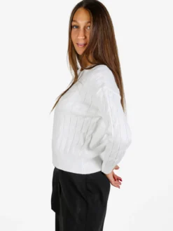 Baci & Abbracci Maglione donna a trecce - bianco