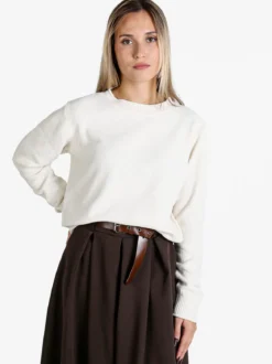 Baci & Abbracci Maglione donna in ciniglia - panna