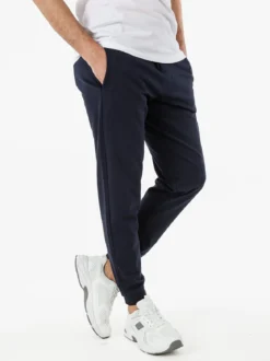 Baci & Abbracci Pantaloni tuta da uomo in cotone con coulisse e polsini - blu scuro