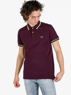 Baci & Abbracci Polo da uomo fluo a maniche corte in cotone