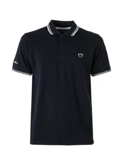 Baci & Abbracci Polo da uomo in cotone a maniche corte - blu scuro