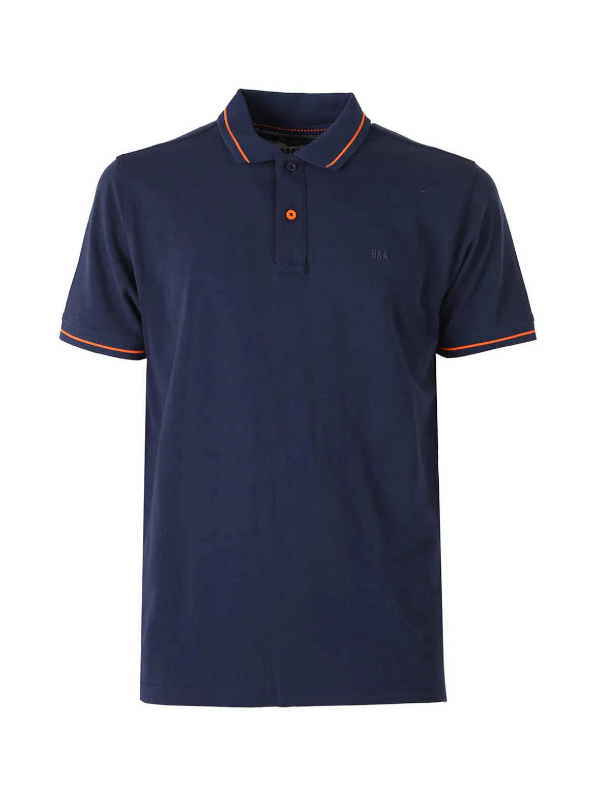 Baci & Abbracci Polo da uomo in cotone a maniche corte con logo davanti e dietro - blu scuro