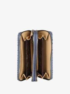 Baci & Abbracci Portafoglio rettangolare da donna con doppia zip - blu
