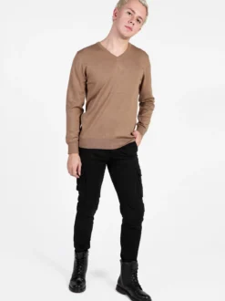 Baci & Abbracci Pullover da uomo in maglia con scollo a V