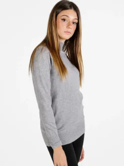 Baci & Abbracci Pullover donna lupetto in maglia - grigio