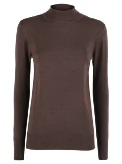 Baci & Abbracci Pullover donna lupetto in maglia - marrone