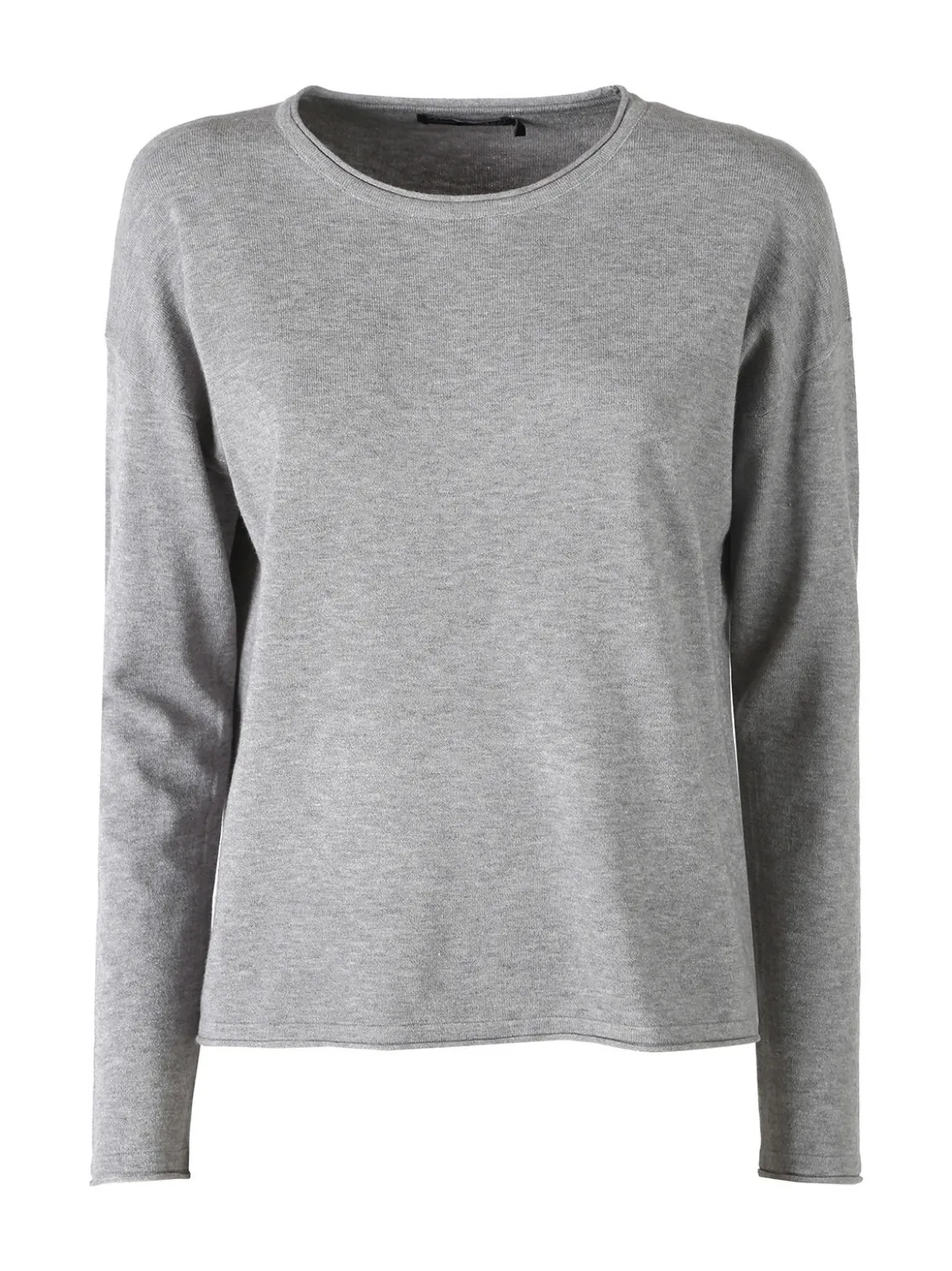Baci & Abbracci Pullover girocollo da donna in maglia tinta unita - grigio
