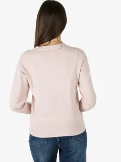Baci & Abbracci Pullover girocollo da donna in maglia tinta unita - rosa