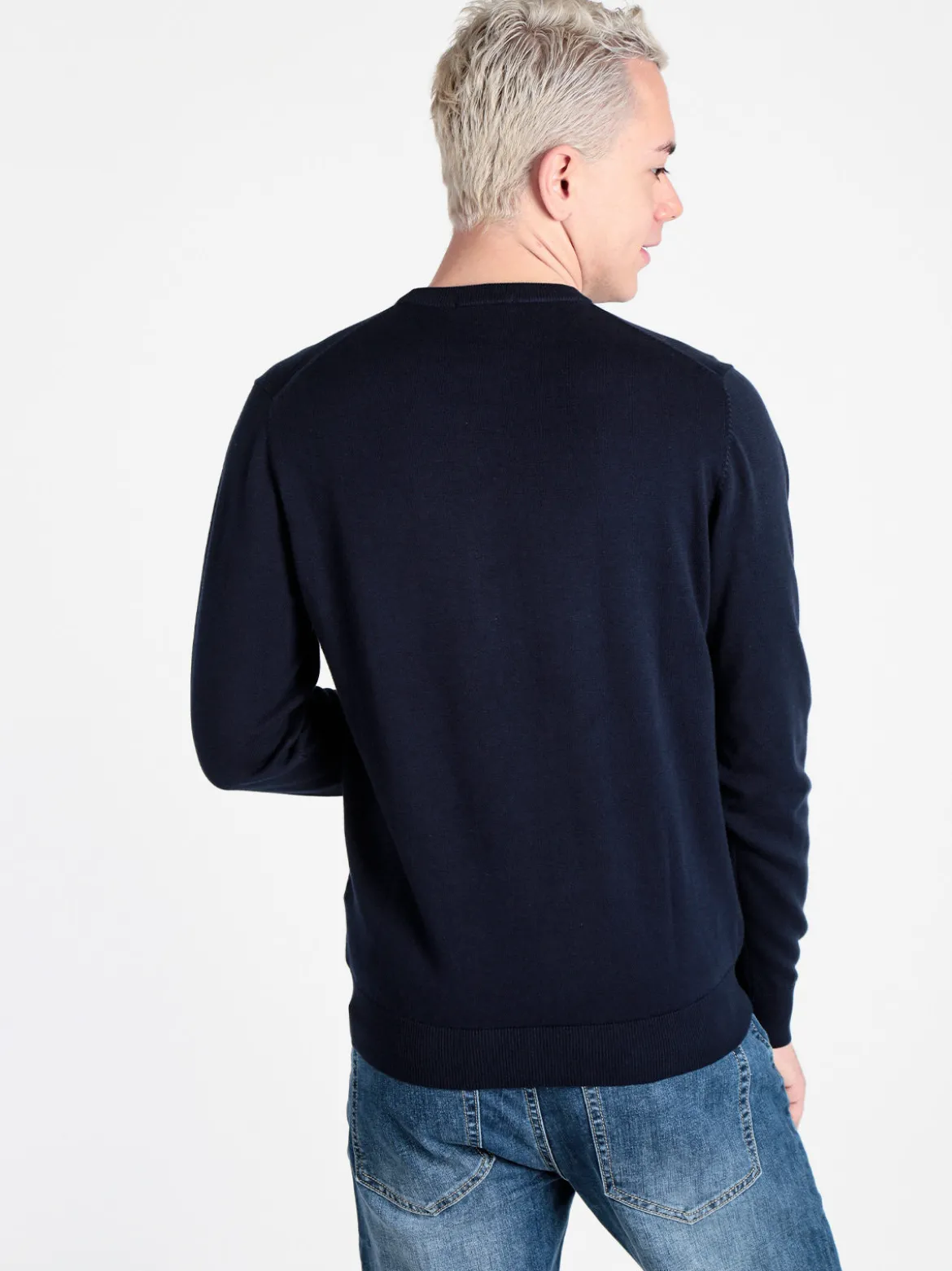 Baci & Abbracci Pullover girocollo da uomo in maglia extra fine