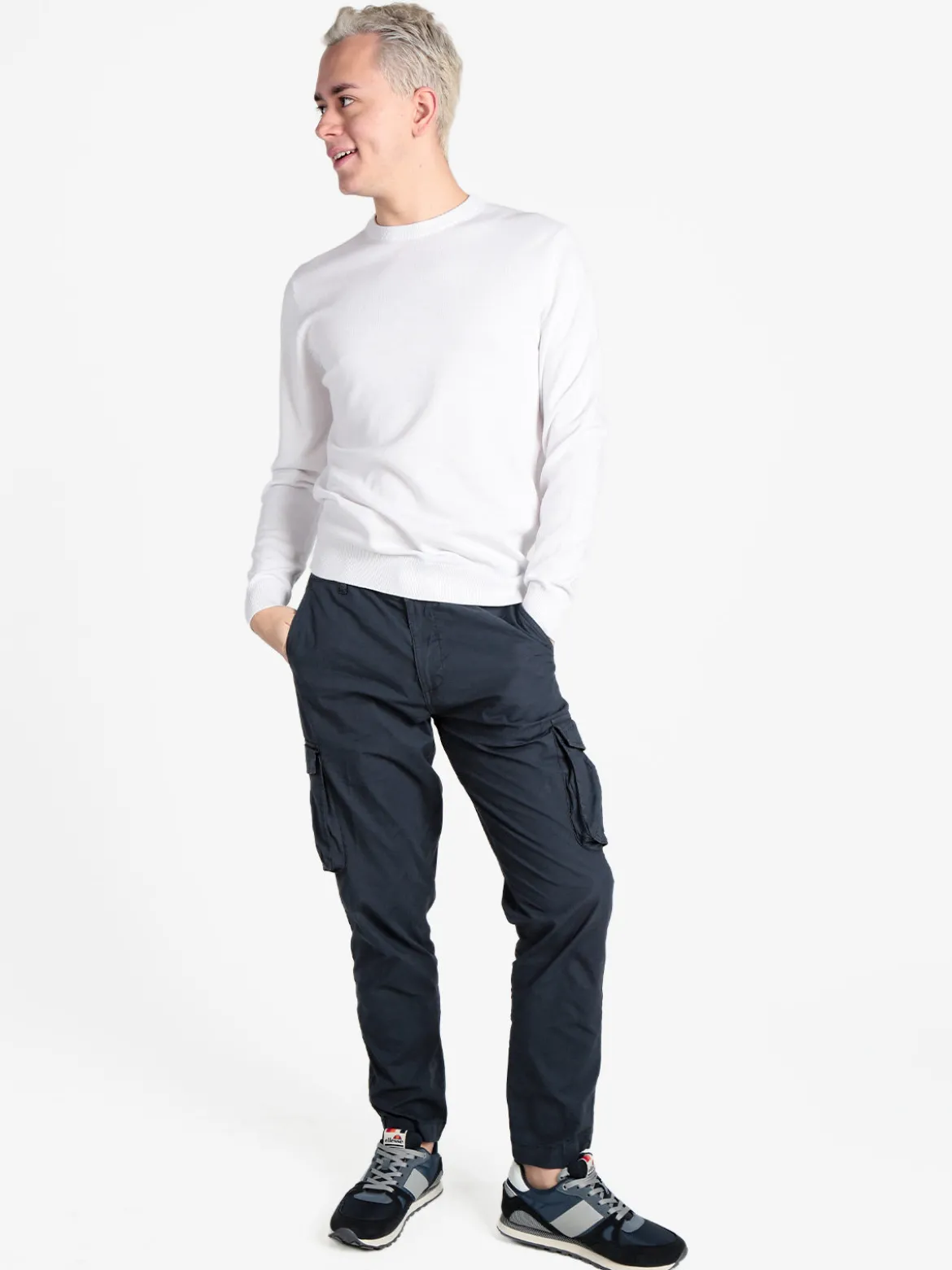 Baci & Abbracci Pullover girocollo da uomo in maglia extra fine