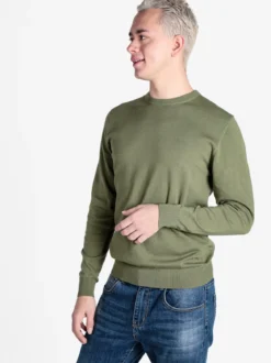 Baci & Abbracci Pullover girocollo da uomo in maglia extra fine