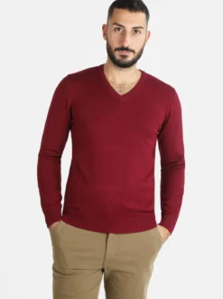 Baci & Abbracci Pullover uomo in maglia scollo a V