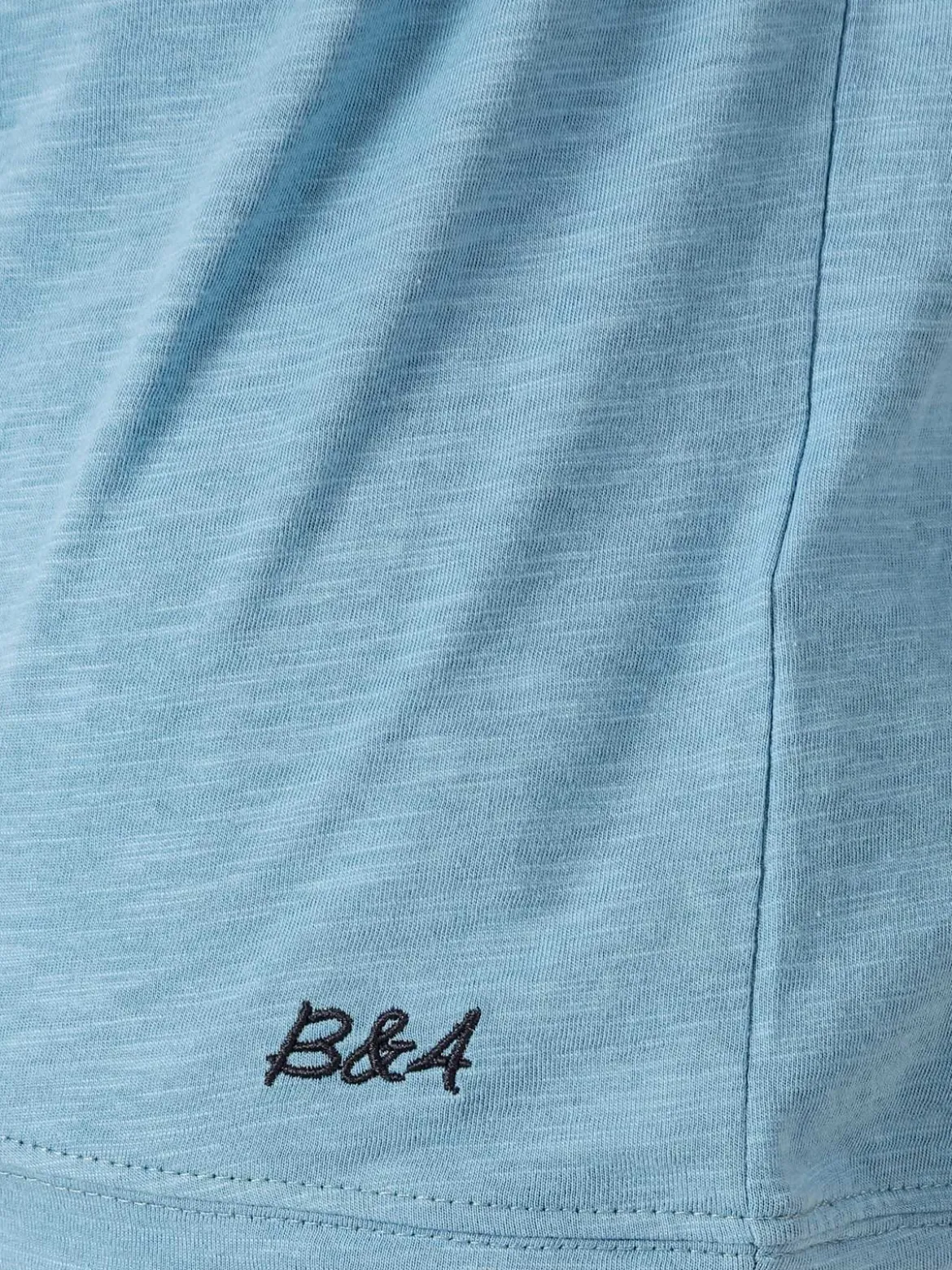 Baci & Abbracci T-shirt da uomo in cotone con bottoncini - blu