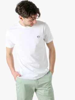 Baci & Abbracci T-shirt girocollo in cotone da uomo con logo - bianco