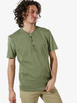 Bad Boys Maglia da uomo in cotone a maniche corte con taschino - militare