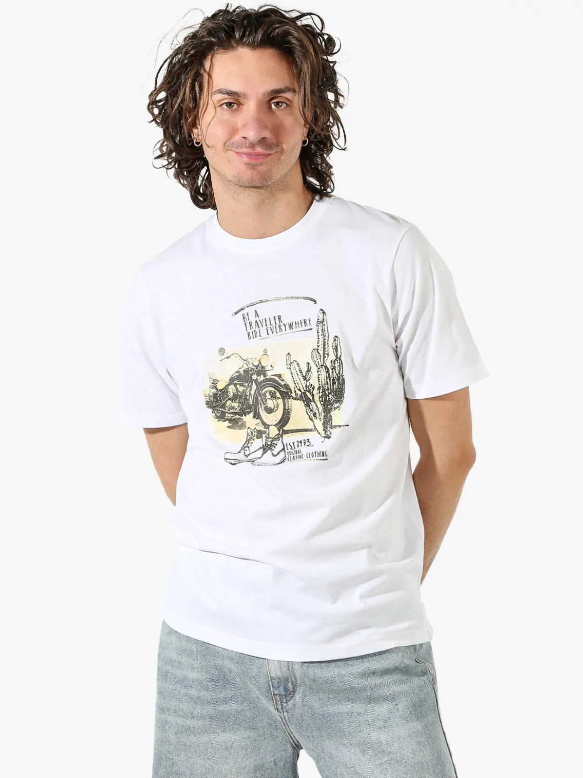 Bad Boys T-shirt in cotone da uomo con stampa - bianco