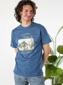 Bad Boys T-shirt in cotone da uomo con stampa - blu