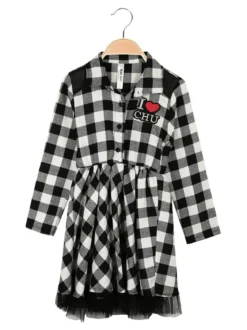 Bad Girl Vestito camicia da bambina a quadri