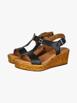 Baia Delle Zagare Sandali donna con zeppa e plateau e dettaglio borchie - nero